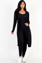 Load image into Gallery viewer, Ribbed Cardigan & Jumpsuit Set
