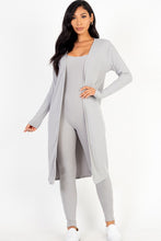 Load image into Gallery viewer, Ribbed Cardigan & Jumpsuit Set