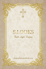 Load image into Gallery viewer, S.LOOKS branded card back with Faith Style Purpose tagline
