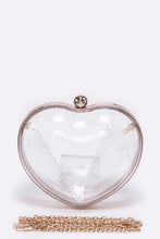 Load image into Gallery viewer, Clear Acrylic Puff Heart Convertible Clutch
