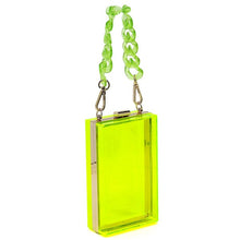 Load image into Gallery viewer, Acrylic Chain Handle See Thru Crossbody Clutch
