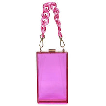 Load image into Gallery viewer, Acrylic Chain Handle See Thru Crossbody Clutch
