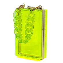 Load image into Gallery viewer, Acrylic Chain Handle See Thru Crossbody Clutch
