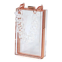 Load image into Gallery viewer, Acrylic Chain Handle See Thru Crossbody Clutch
