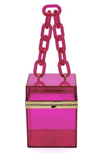 Load image into Gallery viewer, Acrylic Chain Handle See Thru Crossbody Clutch
