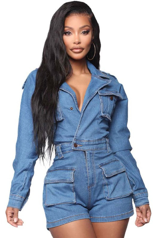 SEXY DENIM ROMPER