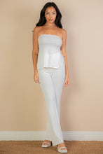 Load image into Gallery viewer, Side Slit Bandeau Top &amp; Flare Pants Set
