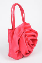 Load image into Gallery viewer, Oversize Satin Flower Top Handle Soft Clutch
