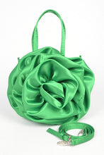 Load image into Gallery viewer, Oversize Satin Flower Top Handle Soft Clutch
