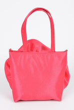Load image into Gallery viewer, Oversize Satin Flower Top Handle Soft Clutch
