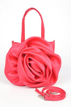 Load image into Gallery viewer, Oversize Satin Flower Top Handle Soft Clutch
