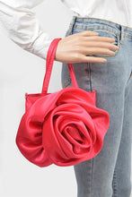 Load image into Gallery viewer, Oversize Satin Flower Top Handle Soft Clutch
