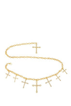 Load image into Gallery viewer, Rhinestone Cross Charm Chain Belt
