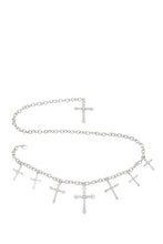 Load image into Gallery viewer, Rhinestone Cross Charm Chain Belt
