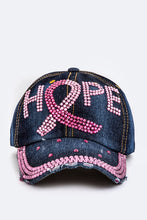 Load image into Gallery viewer, HOPE Crystal Embellished Fashion Denim Cap

