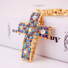 Load image into Gallery viewer, Let’s Praise Him - Crystal Cross Keychain

