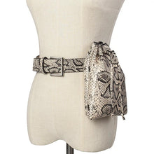 Load image into Gallery viewer, Restocked!! Our Signature Black And Cream Snake Print Fanny Pack Belt Is  Included
