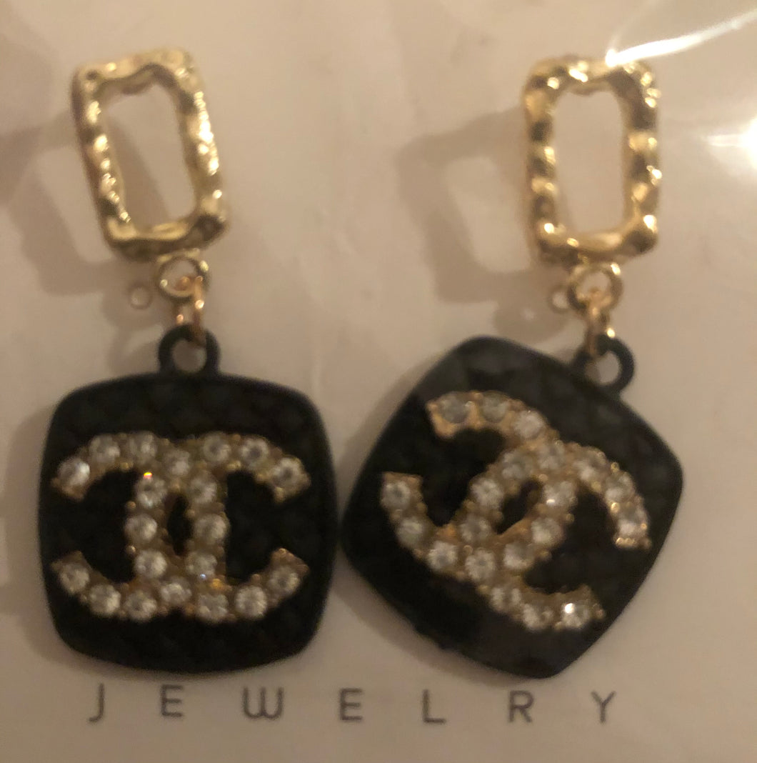 Luxury Inspired Earrings- Black