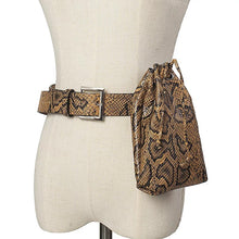 Load image into Gallery viewer, Restocked!! Our Signature Black And Cream Snake Print Fanny Pack Belt Is  Included
