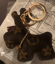 Load image into Gallery viewer, Please Don’t Bark 🐾🐶 Luxury Inspired Keychain - Brown
