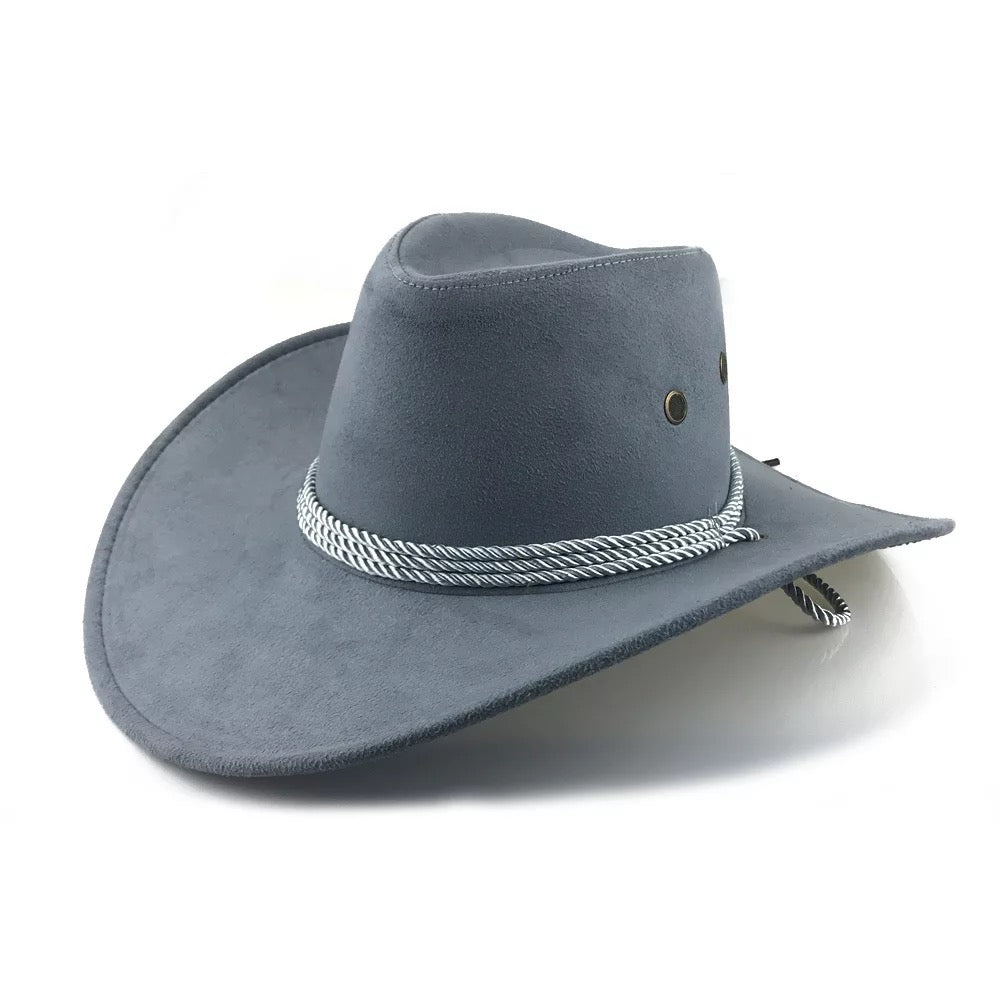 Cowboy Hat Rolled Brim (Grey)