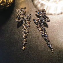 Load image into Gallery viewer, Don’t Get Struck Diamond Earrings - Black
