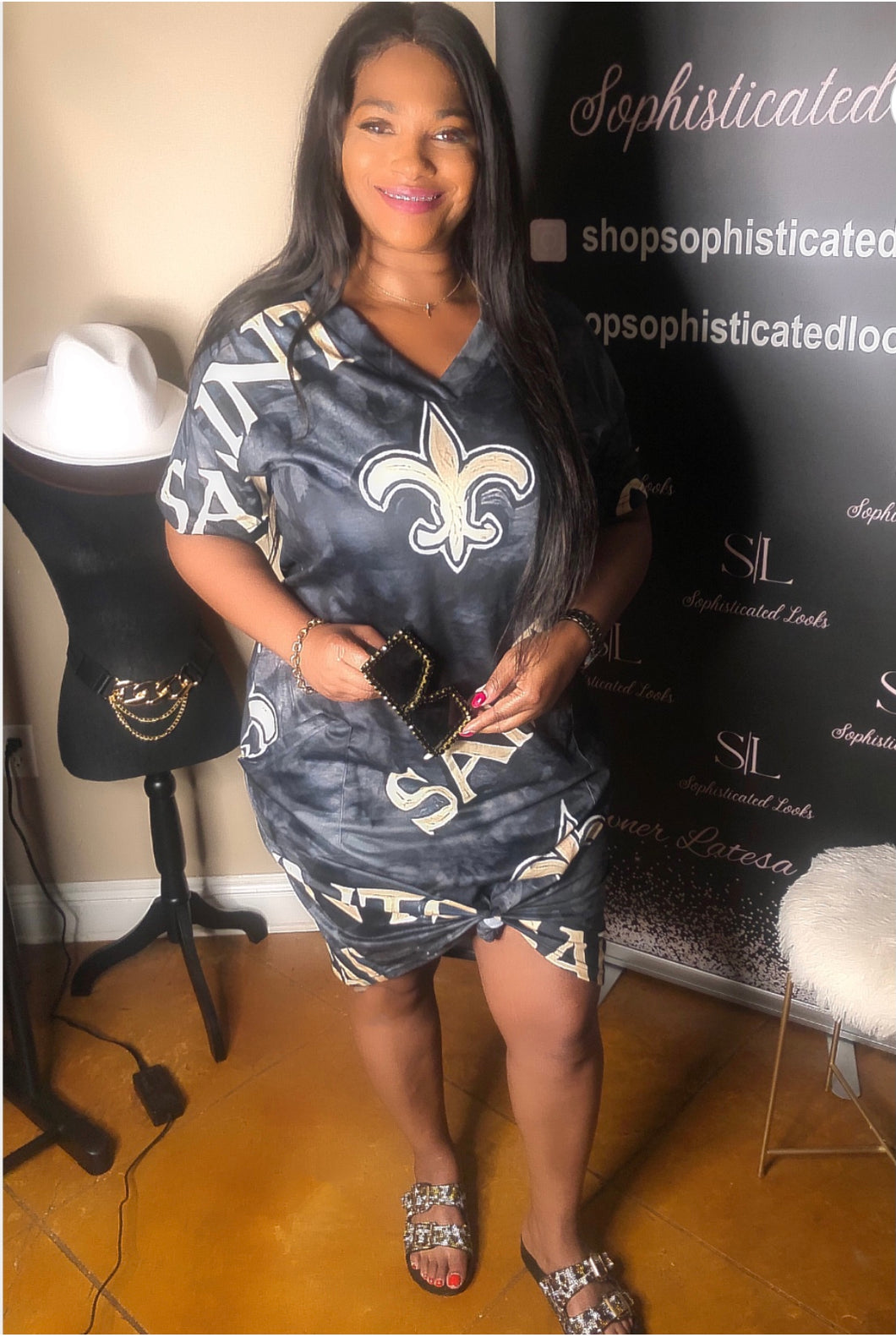 New Orleans Saints Dress Black/Gold- pre-order item